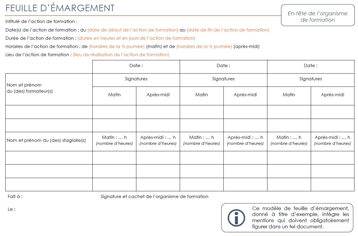 L'importance de la Feuille d'margement